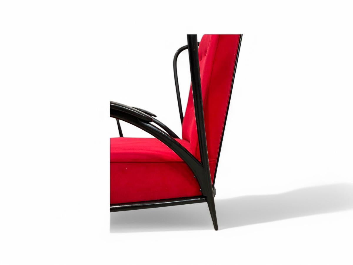 Brazilian Modern Armchair in Hardwood & Velvet, Giuseppe Scapinelli, 1950s For Sale 4