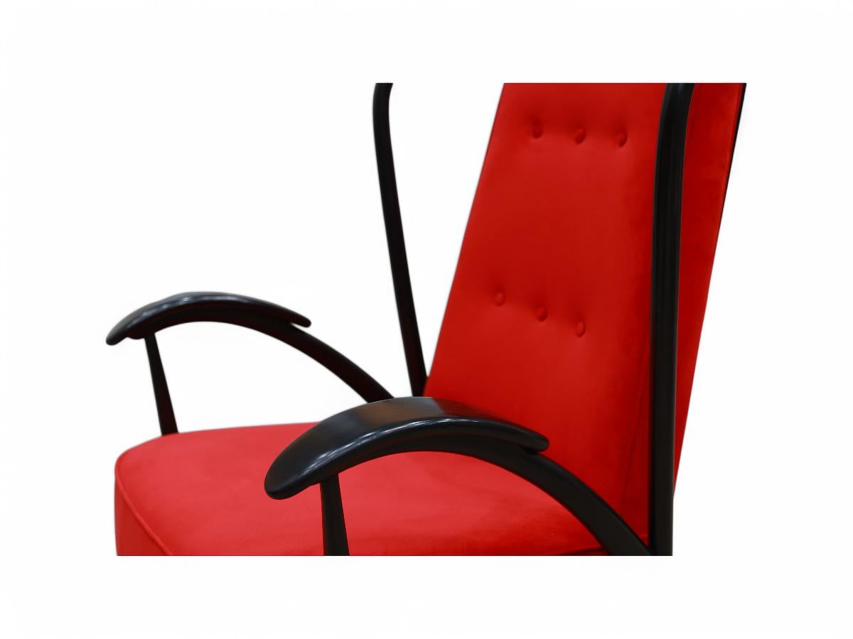 Brazilian Modern Armchair in Hardwood & Velvet, Giuseppe Scapinelli, 1950s For Sale 2