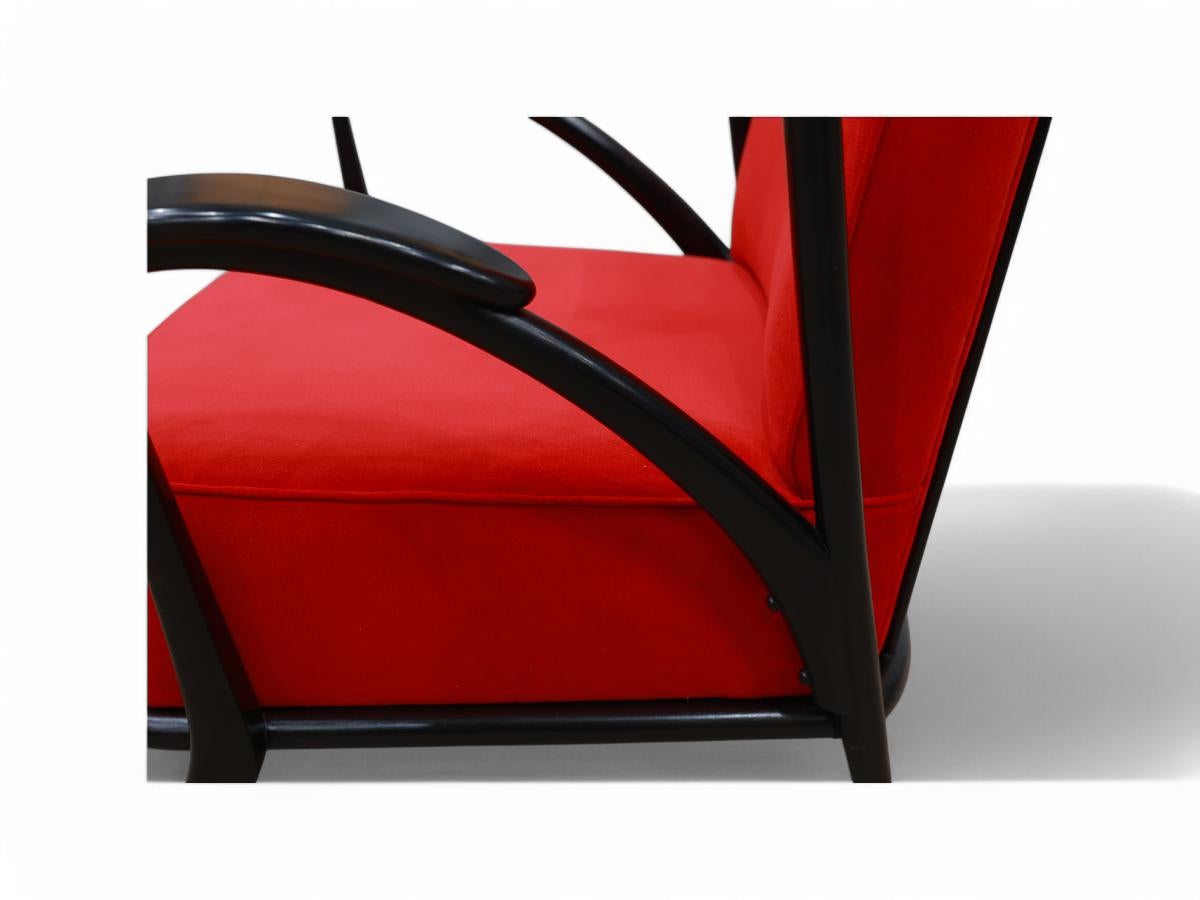 Brazilian Modern Armchair in Hardwood & Velvet, Giuseppe Scapinelli, 1950s For Sale 3