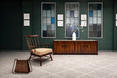 Poltrona moderna brasiliana in Wood Imbuia e cuscini, A Forma Decorativa, anni '60