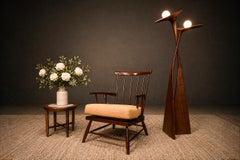 Fauteuil moderne brésilien en Wood Imbuia et coussin, A Forma Decorativa, années 1960