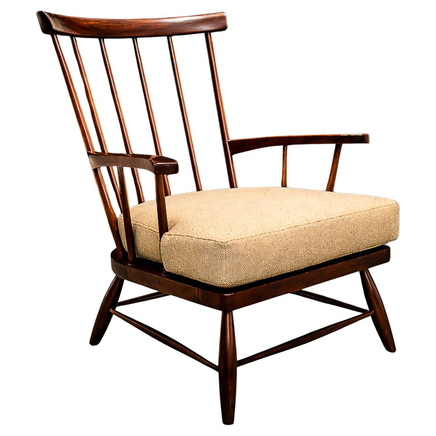 Brazilian Modern Armchair in Imbuia Wood & Cushion, A Forma Decorativa, 1960s