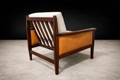 Moderner brasilianischer Sessel aus Palisanderholz, Leder und Leinen, Fatima, 1960er Jahre