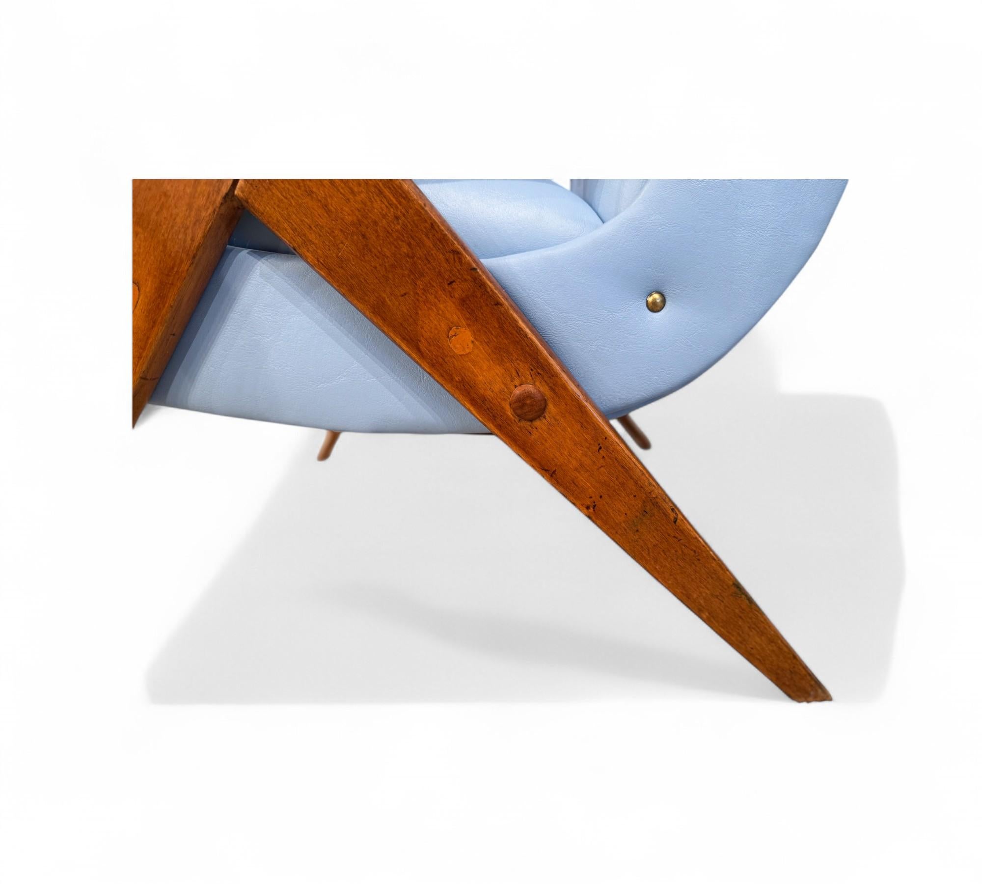 Brazilian Modern Armchair in Wood & Leatherette, Jose Zanine Caldas, 1950s For Sale 5