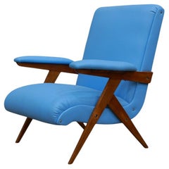 Poltrona moderna brasiliana in Wood e similpelle, Jose Zanine Caldas, anni '50