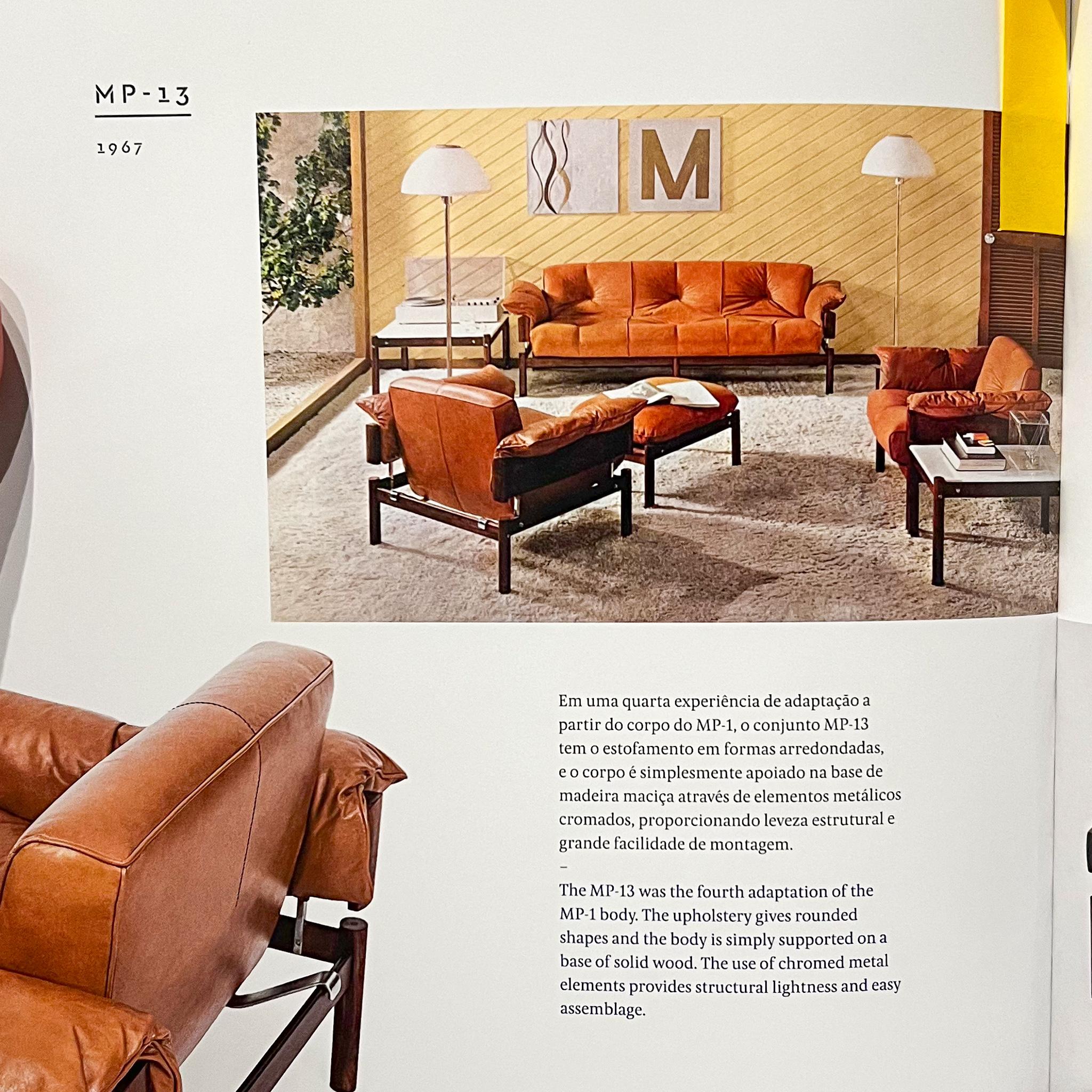 Brazilian Modern Armchair MP-13 in Hardwood & Leather, Percival Lafer, 1967 For Sale 2