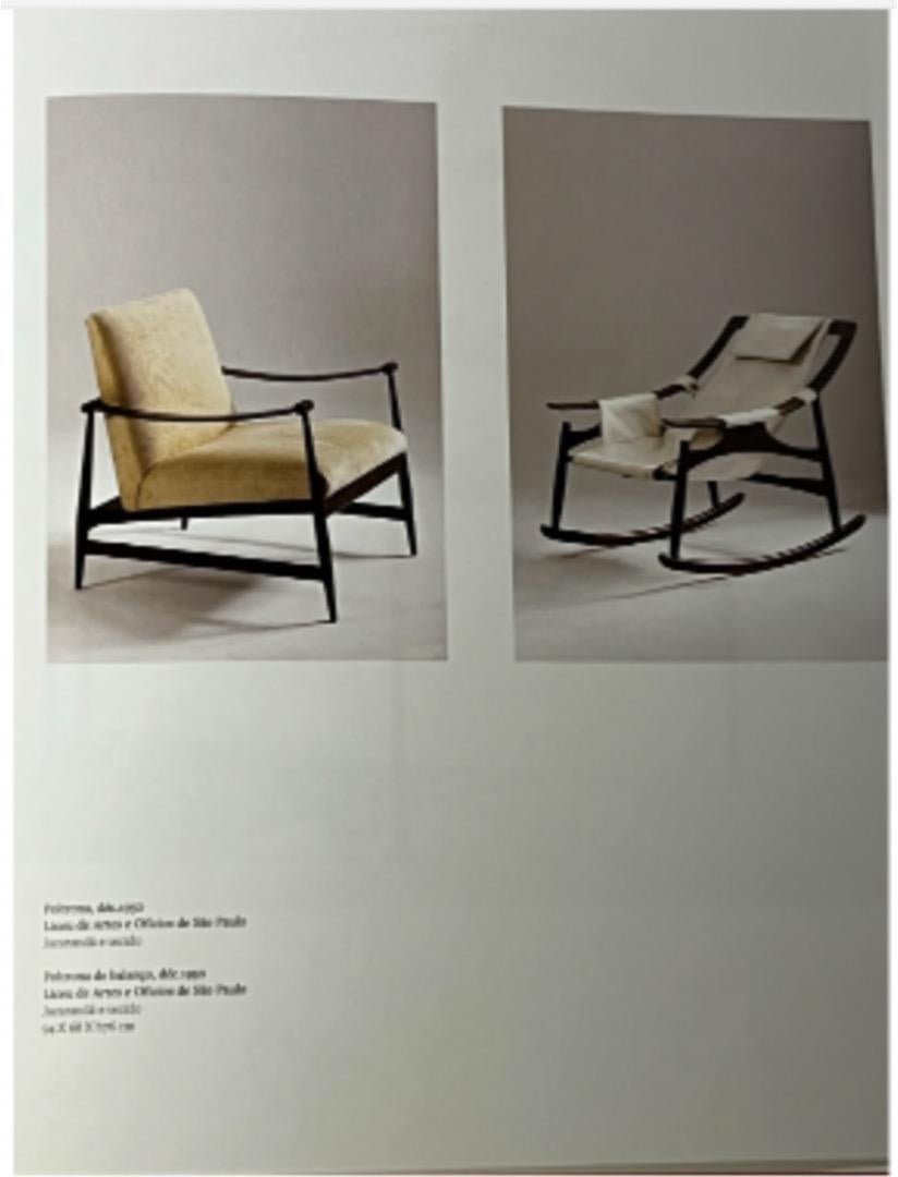 Brazilian Modern Armchair Set in Hardwood & Beige Leather by Liceu de Artes 1960 For Sale 10