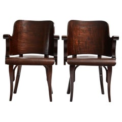 Sillones modernos brasileños de madera curvada marrón de Cimo, 1950, Brasil, sellados