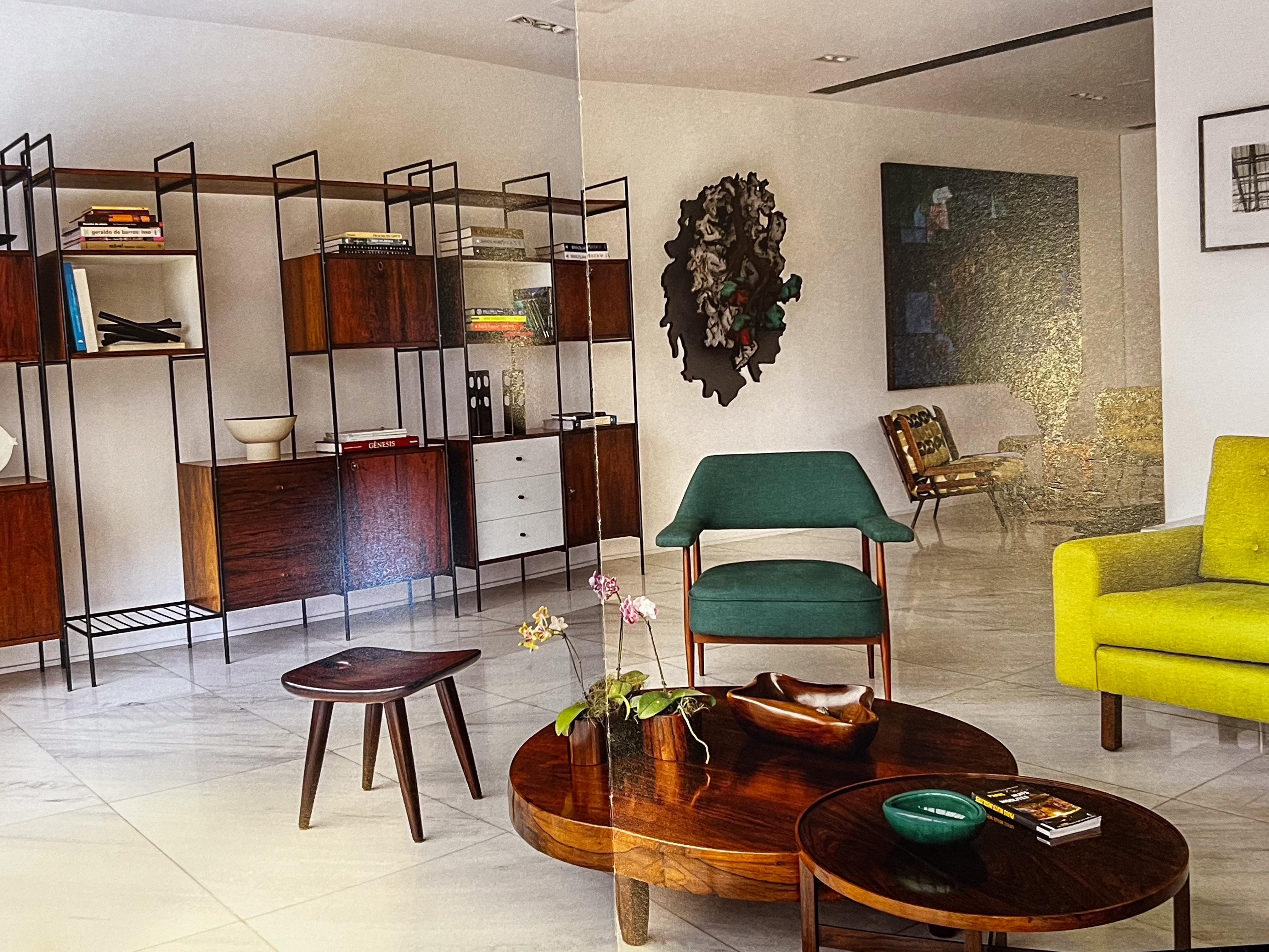 Brazilian Modern Armchairs in Hardwood & Boucle, Carlo Hauner & Martin Eisler For Sale 13