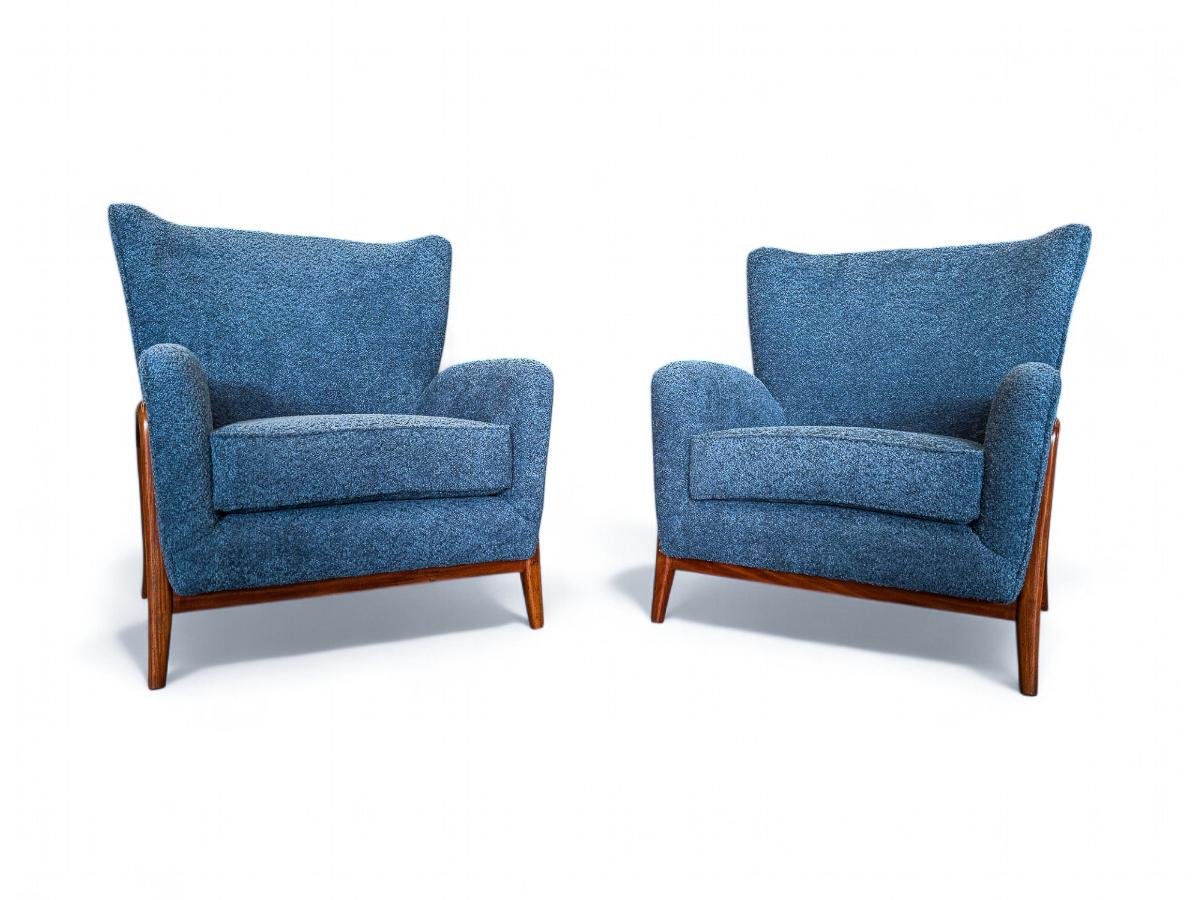 Poltrone moderne brasiliane in legno duro e bouclé, Giuseppe Scapinelli, 1950 ca. in vendita 4