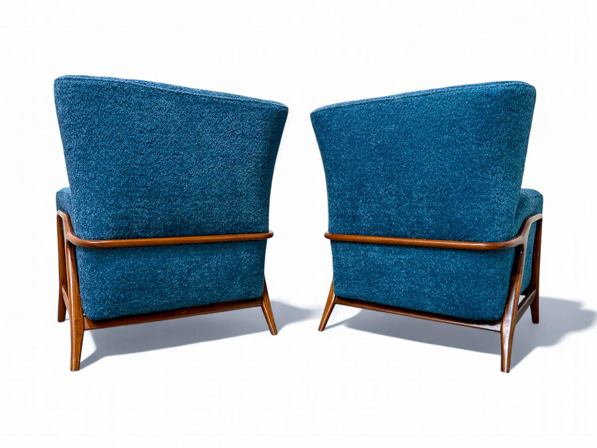 Poltrone moderne brasiliane in legno duro e bouclé, Giuseppe Scapinelli, 1950 ca. in vendita 5