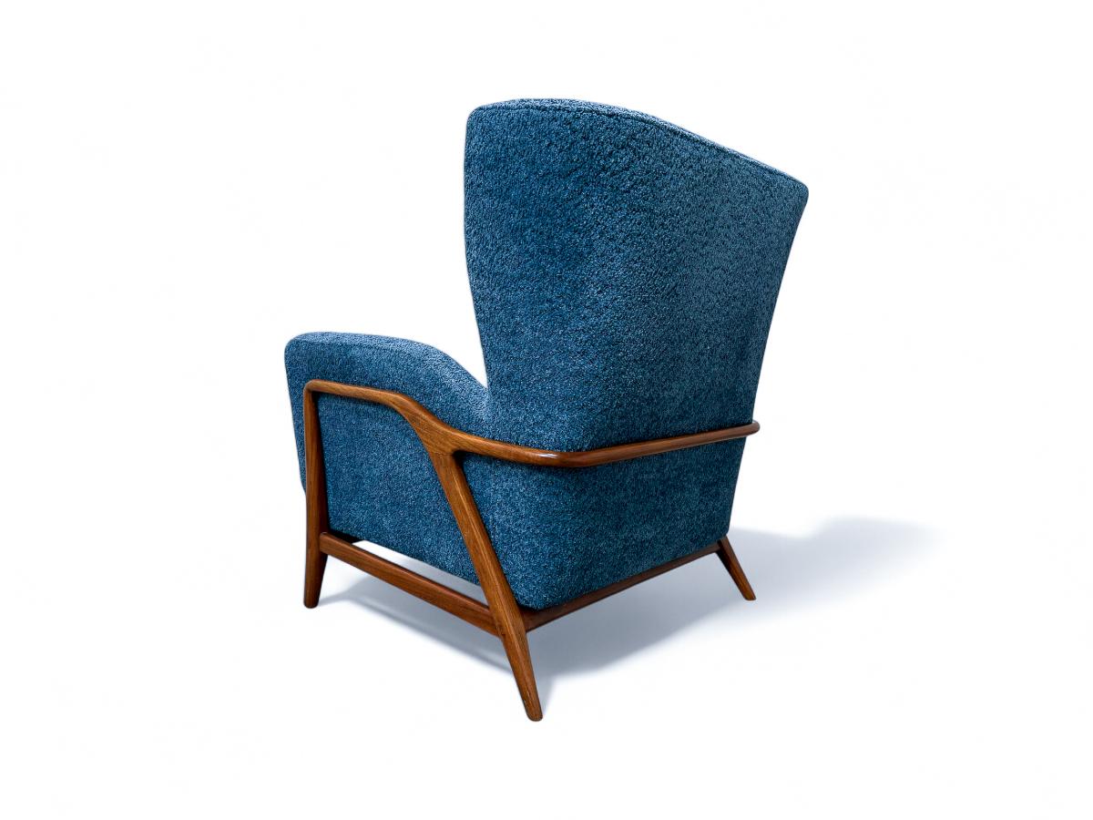 Poltrone moderne brasiliane in legno duro e bouclé, Giuseppe Scapinelli, 1950 ca. in vendita 9