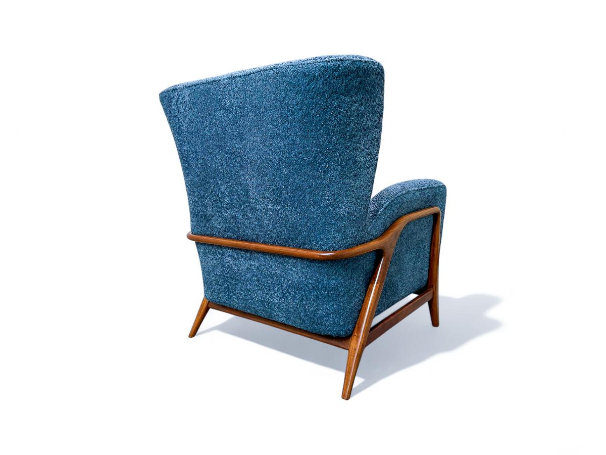 Poltrone moderne brasiliane in legno duro e bouclé, Giuseppe Scapinelli, 1950 ca. in vendita 11