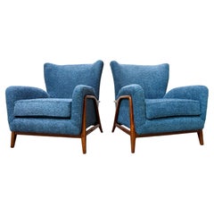 Poltrone moderne brasiliane in legno duro e bouclé, Giuseppe Scapinelli, 1950 ca.