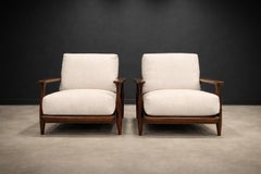 Brazilian Modern Armchairs in Hardwood & Bouclé Liceu de Artes, 1960s