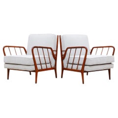 Moderne brasilianische Sessel aus Hartholz und Boucle, Rino Levi, 1960er Jahre, Brasilien