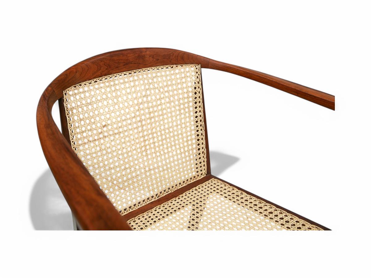 Brazilian Modern Armchairs in Hardwood & Cane by John Graz, 1950s, Brazil 2