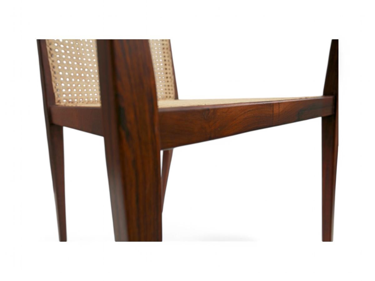 Brazilian Modern Armchairs in Hardwood & Cane by John Graz, 1950s, Brazil 5
