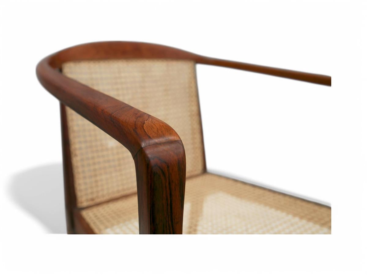 Brazilian Modern Armchairs in Hardwood & Cane by John Graz, 1950s, Brazil In Good Condition In New York, NY
