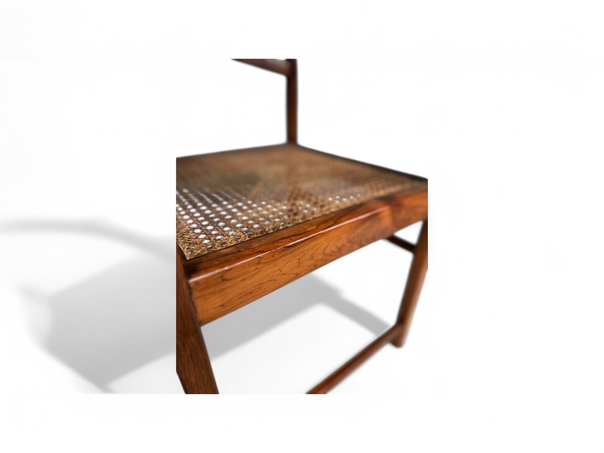 Brazilian Modern Armchairs in Hardwood & Caning, Unknown, Brazil, 1960s For Sale 4