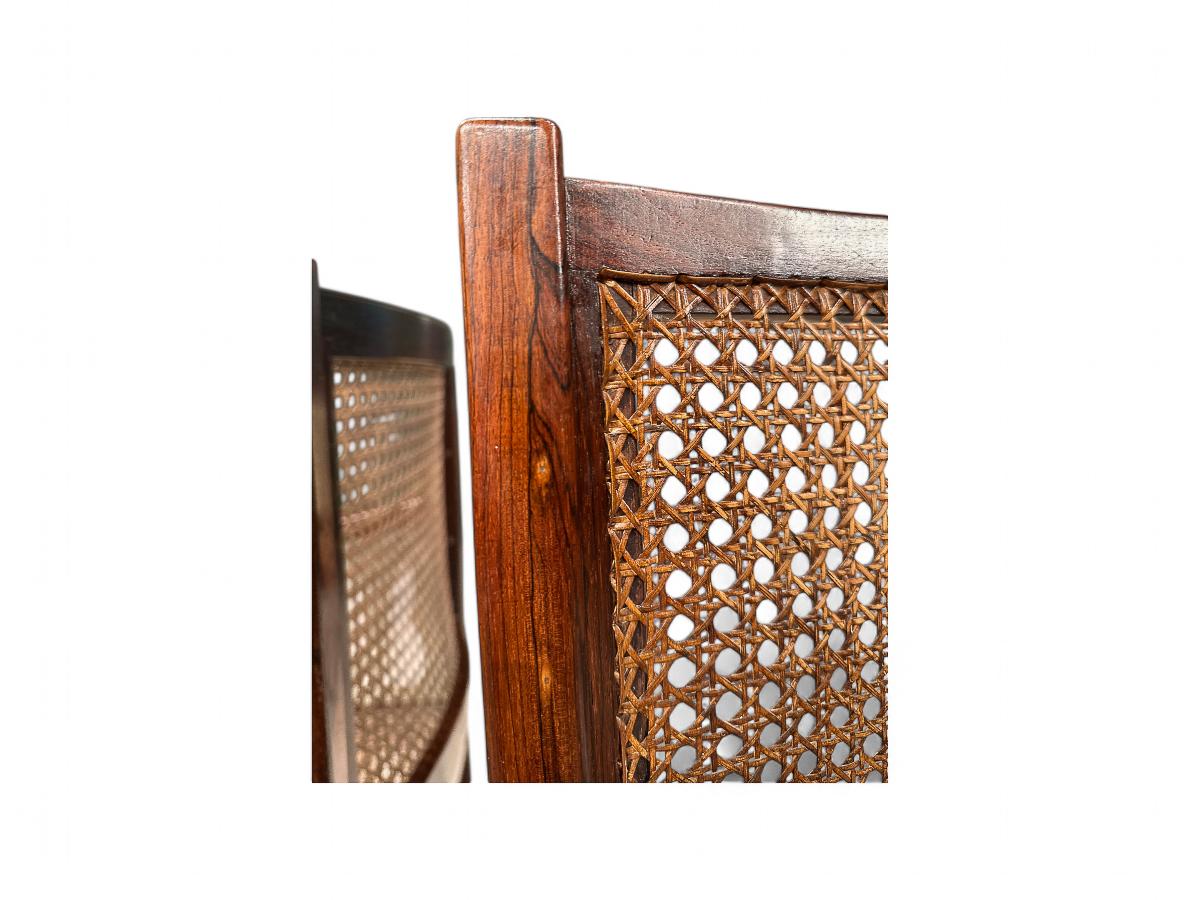Brazilian Modern Armchairs in Hardwood & Caning, Unknown, Brazil, 1960s For Sale 2