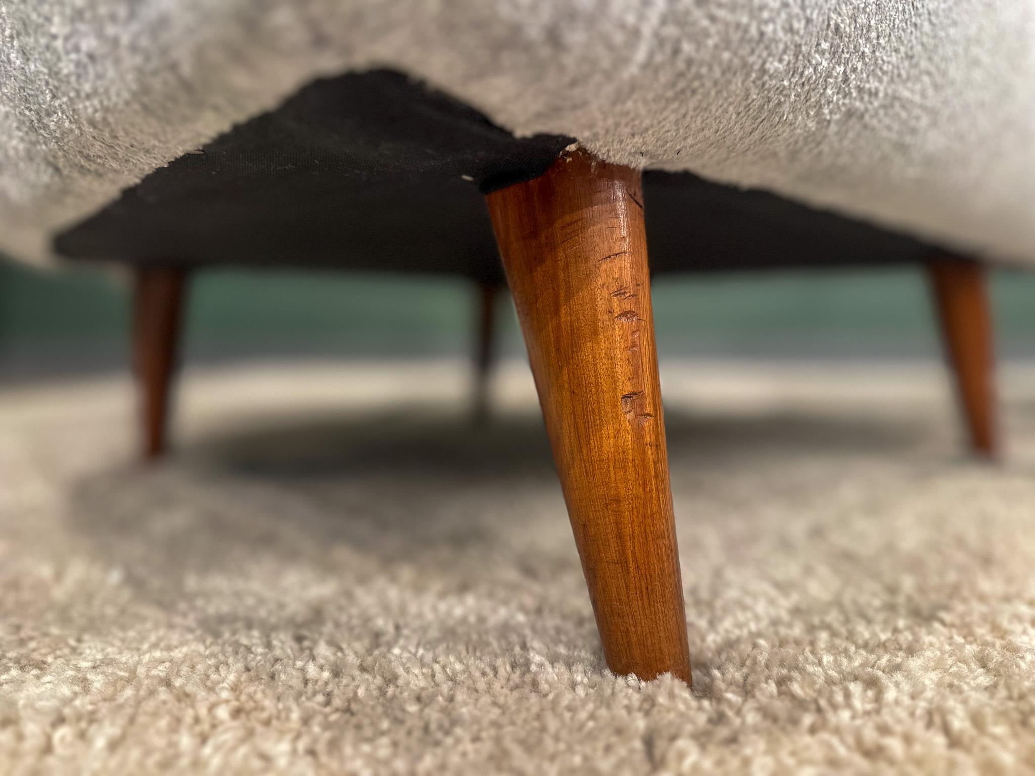 Fauteuils modernes brésiliens en bois dur et chenille, Giuseppe Scapinelli, années 1950 en vente 4