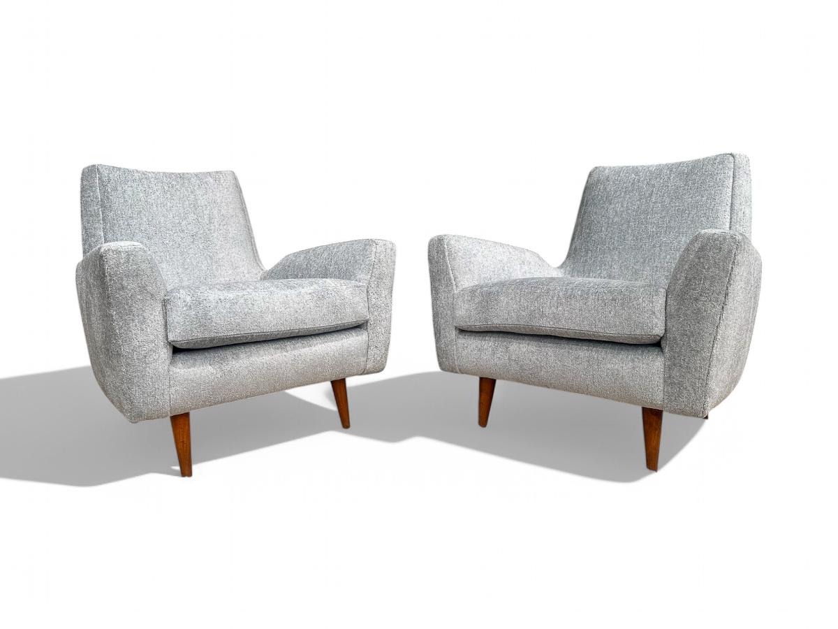 Fauteuils modernes brésiliens en bois dur et chenille, Giuseppe Scapinelli, années 1950 en vente 5