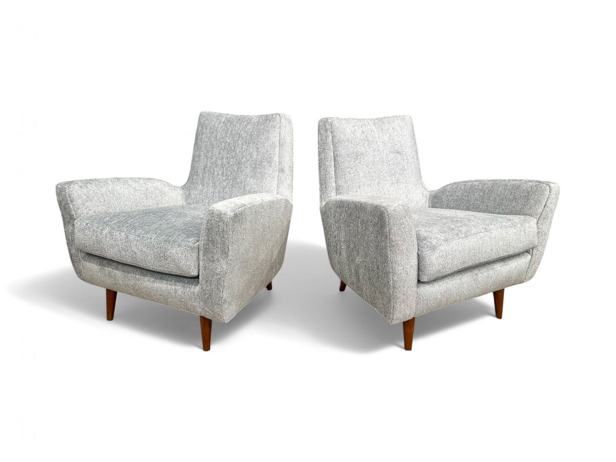 Fauteuils modernes brésiliens en bois dur et chenille, Giuseppe Scapinelli, années 1950 en vente 6