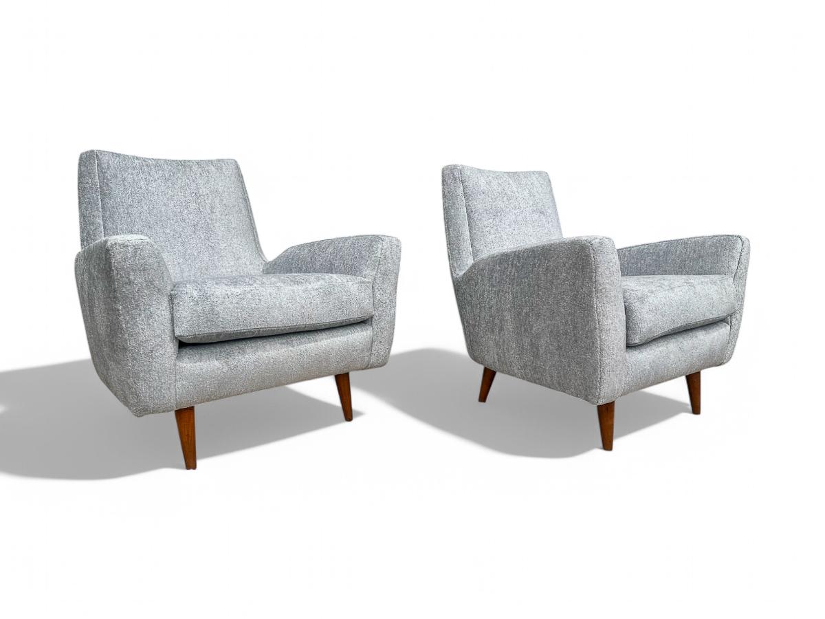 Fauteuils modernes brésiliens en bois dur et chenille, Giuseppe Scapinelli, années 1950 en vente 8
