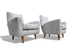 Sillones Modernos Brasileños en Madera Dura y Chenilla, Giuseppe Scapinelli, Años 50