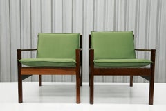 Brazilian Modern Armchairs in Hardwood & Fabric, Michel Arnoult, 1960s