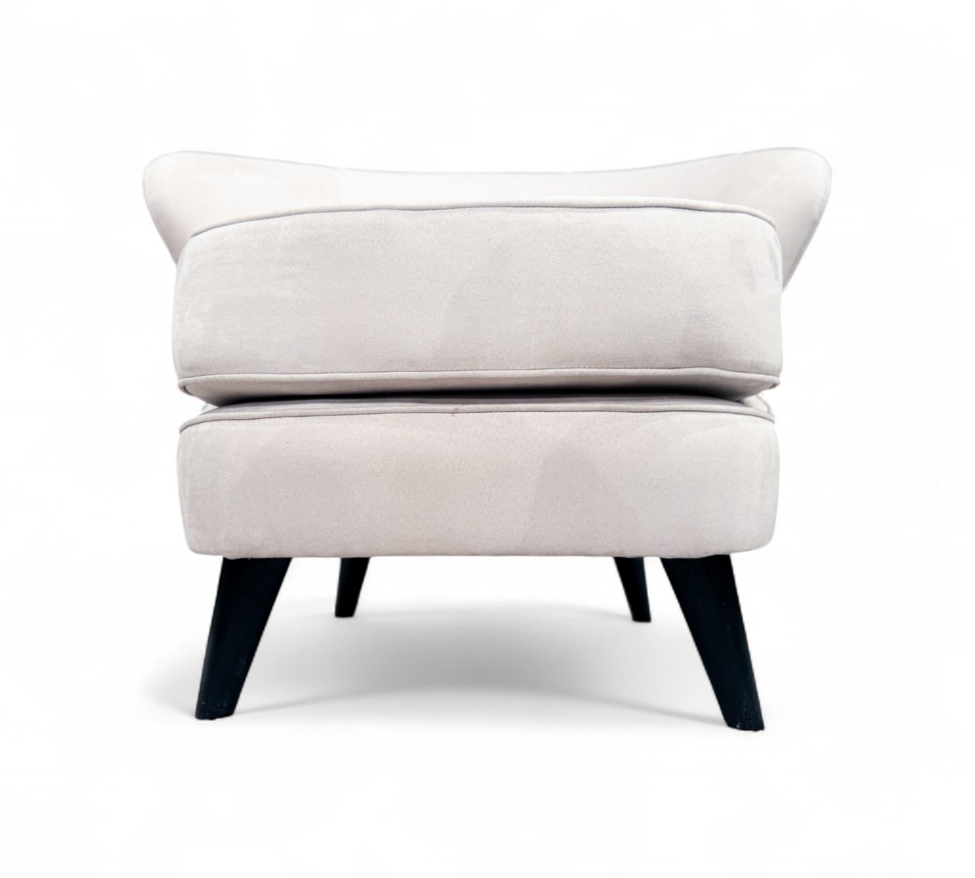 Sillones modernos brasileños de madera y terciopelo gris de Joaquim Tenreiro Brasil en venta 5