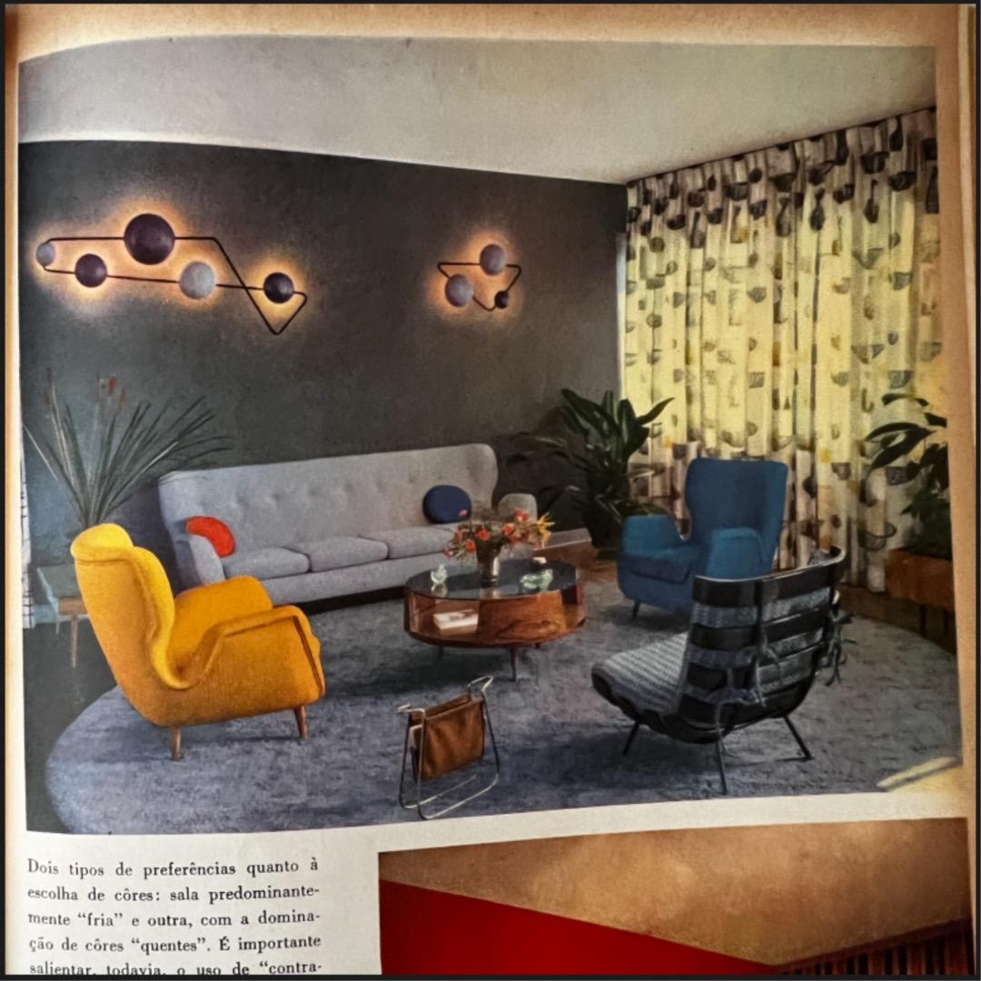 Brazilian Modern Armchairs in Hardwood, Leather & Boucle, Carlo Hauner, 1950s For Sale 11