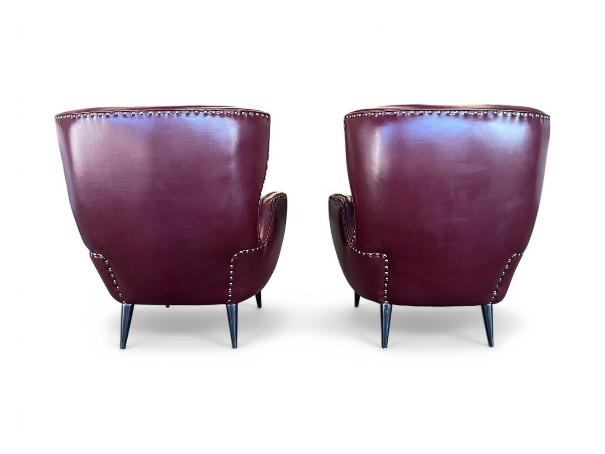 Woodwork Brazilian Modern Armchairs in Hardwood, Leather & Boucle, Carlo Hauner, 1950s For Sale