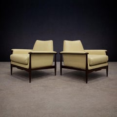 Brazilian Modern Armchairs in Hardwood & Leather, Liceu de Artes, Brazil, 1960s