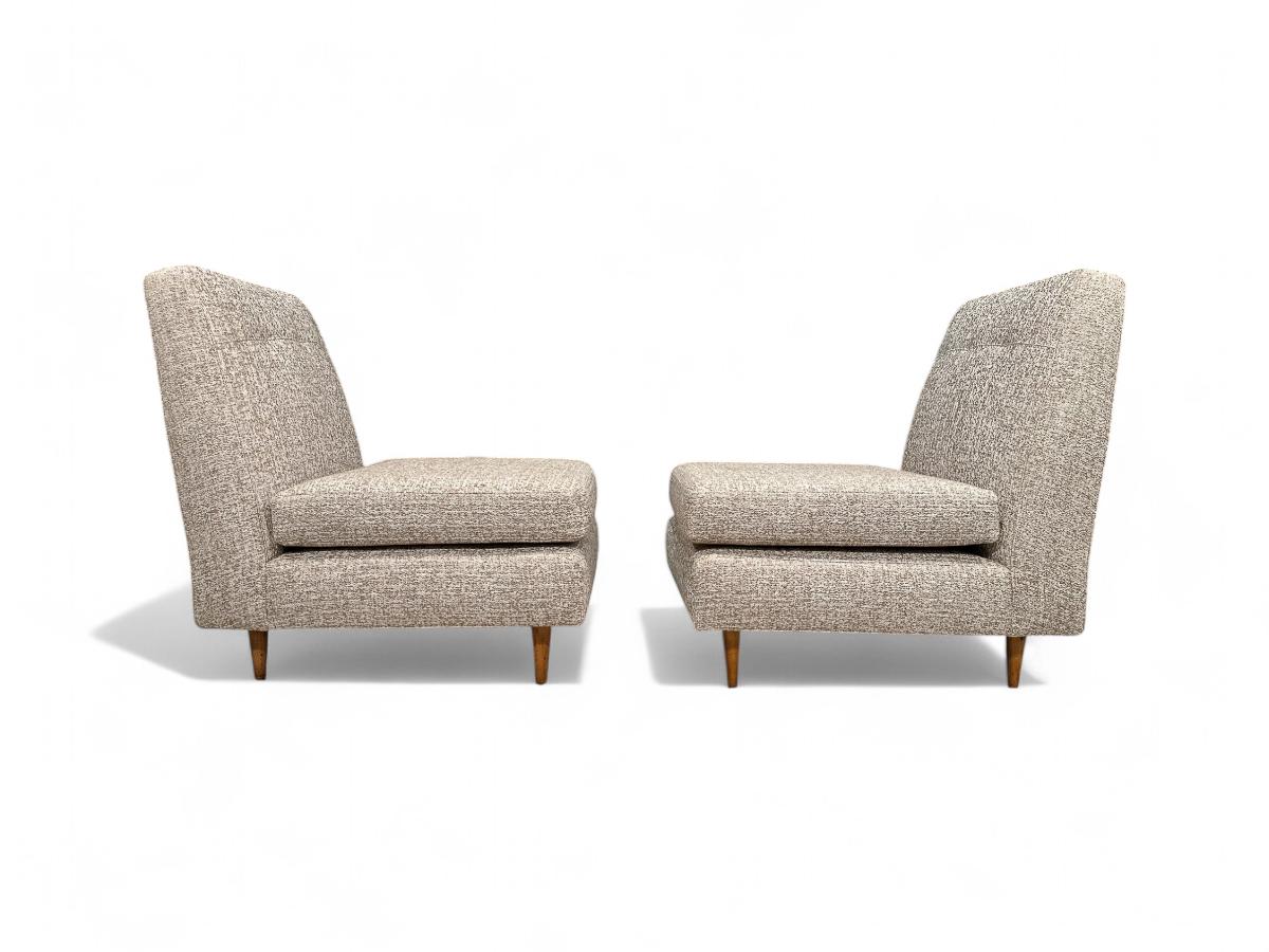 Mid-20th Century Brazilian Modern Armchairs in Hardwood & Chenille by Joaquim Tenreiro 1958 For Sale