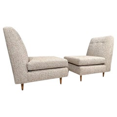 Sillones Modernos Brasileños de Madera y Chenilla de Joaquim Tenreiro 1958