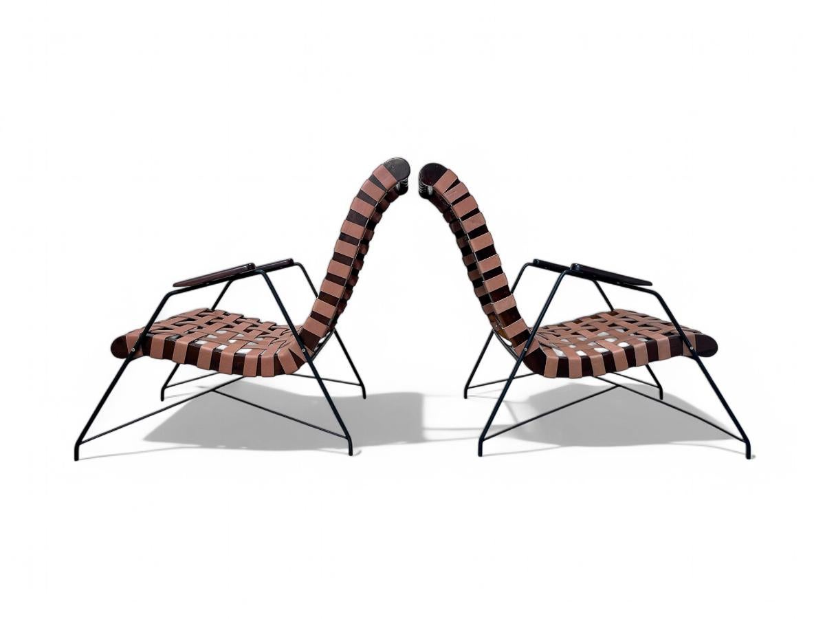 Brazilian Modern Armchairs in Hardwood, Metal & Fabric, Carlo Hauner, 1950s For Sale 9