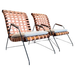 Sillones Modernos Brasileños en Madera, Metal y Tela, Carlo Hauner, Años 50