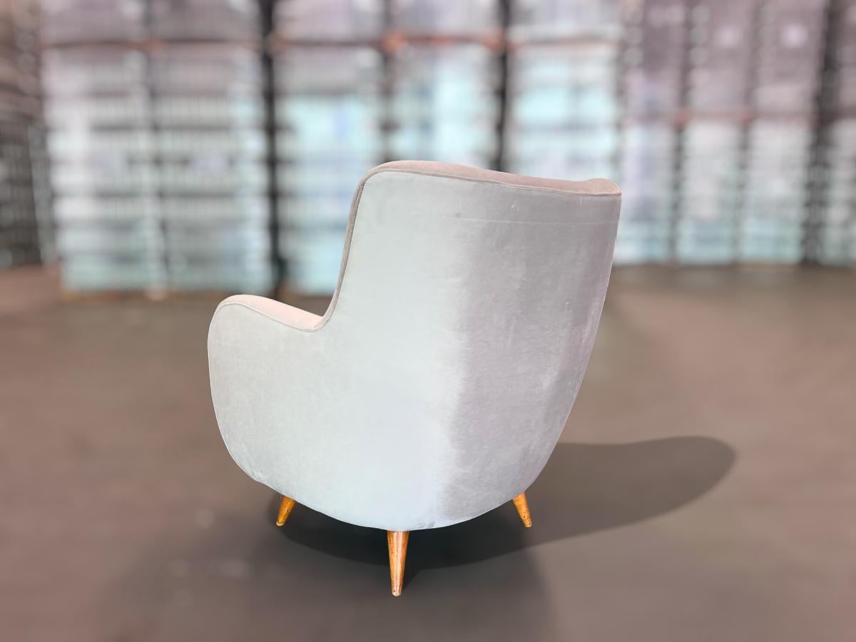 Fauteuils Modernes brésiliens en bois dur et Ultra suede, Giuseppe Scapinelli, 1950s en vente 2