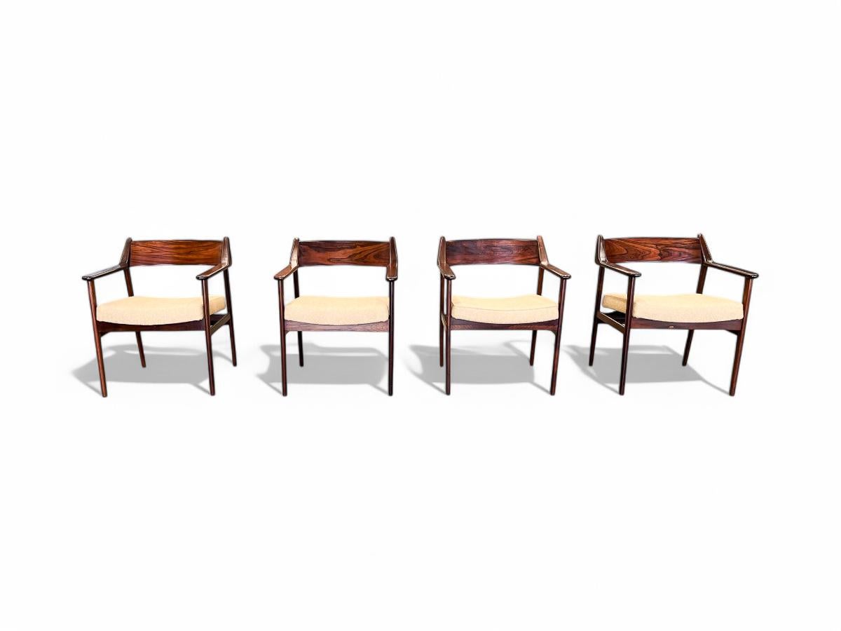 Hand-Painted Brazilian Modern Armchairs in Hardwood & Yellow Boucle, Jorge Jabour, Brazil For Sale