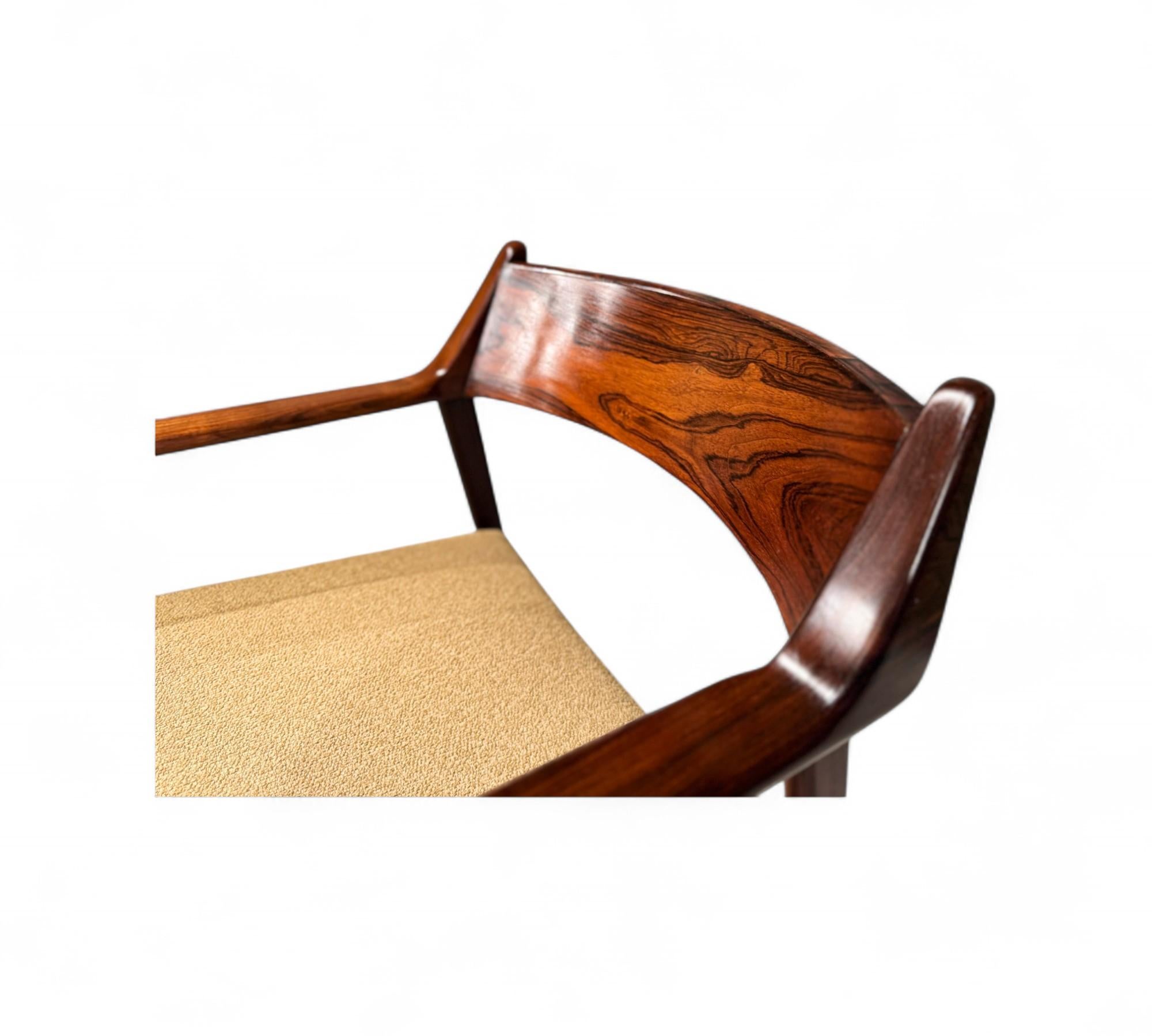 Brazilian Modern Armchairs in Hardwood & Yellow Boucle, Jorge Jabour, Brazil In Good Condition For Sale In New York, NY