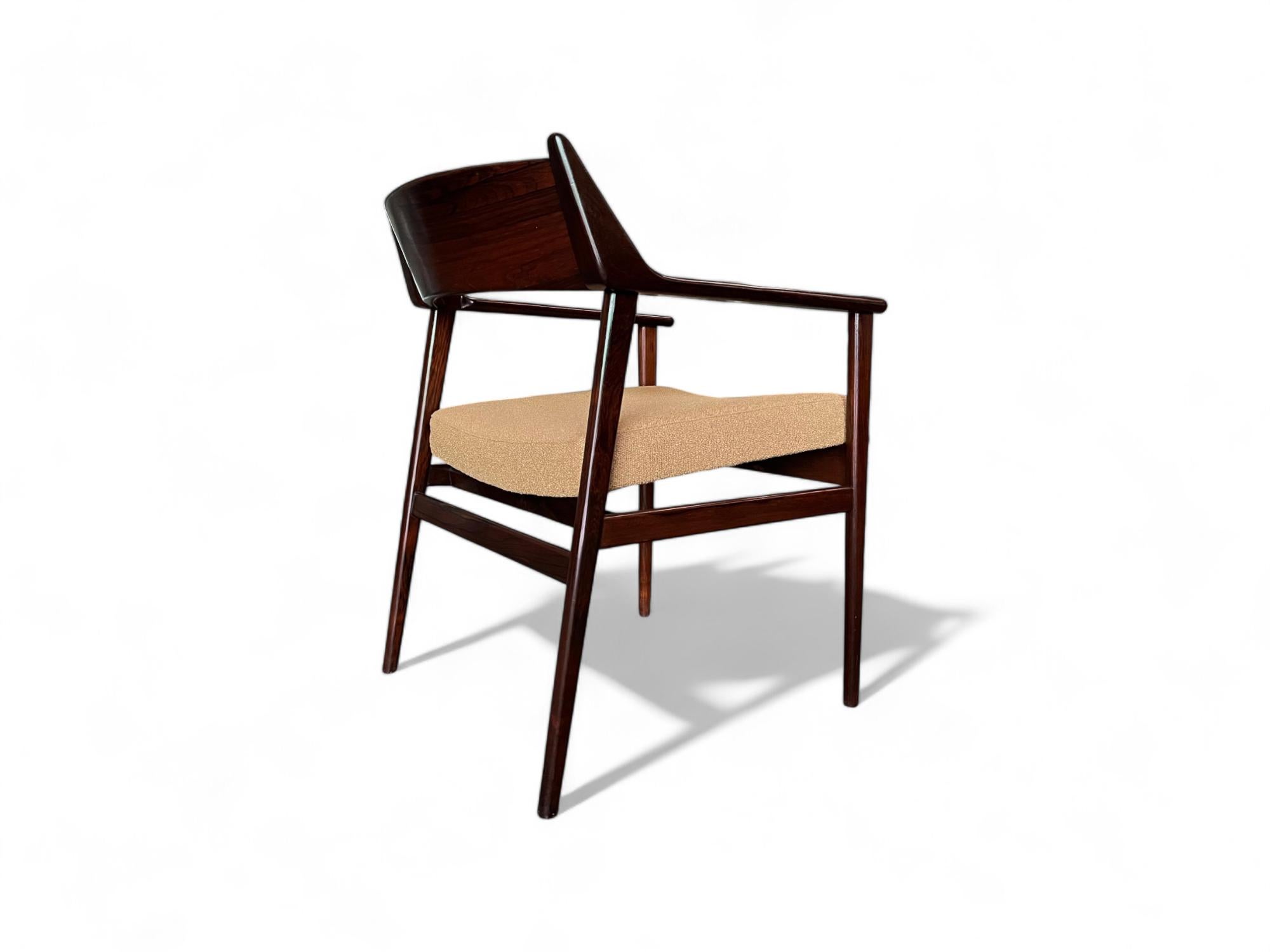 Brazilian Modern Armchairs in Hardwood & Yellow Boucle, Jorge Jabour, Brazil For Sale 2