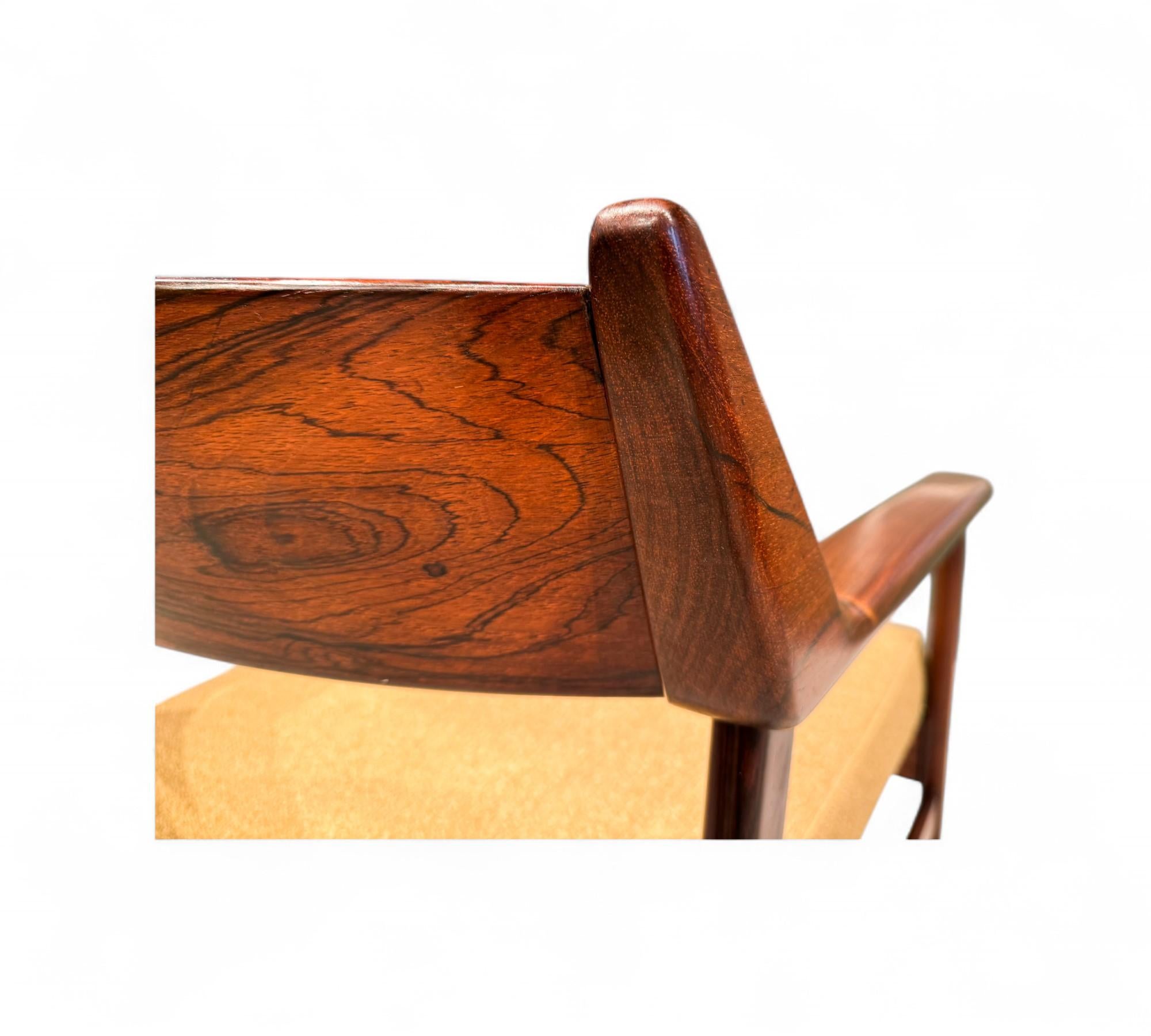 Brazilian Modern Armchairs in Hardwood & Yellow Boucle, Jorge Jabour, Brazil For Sale 1