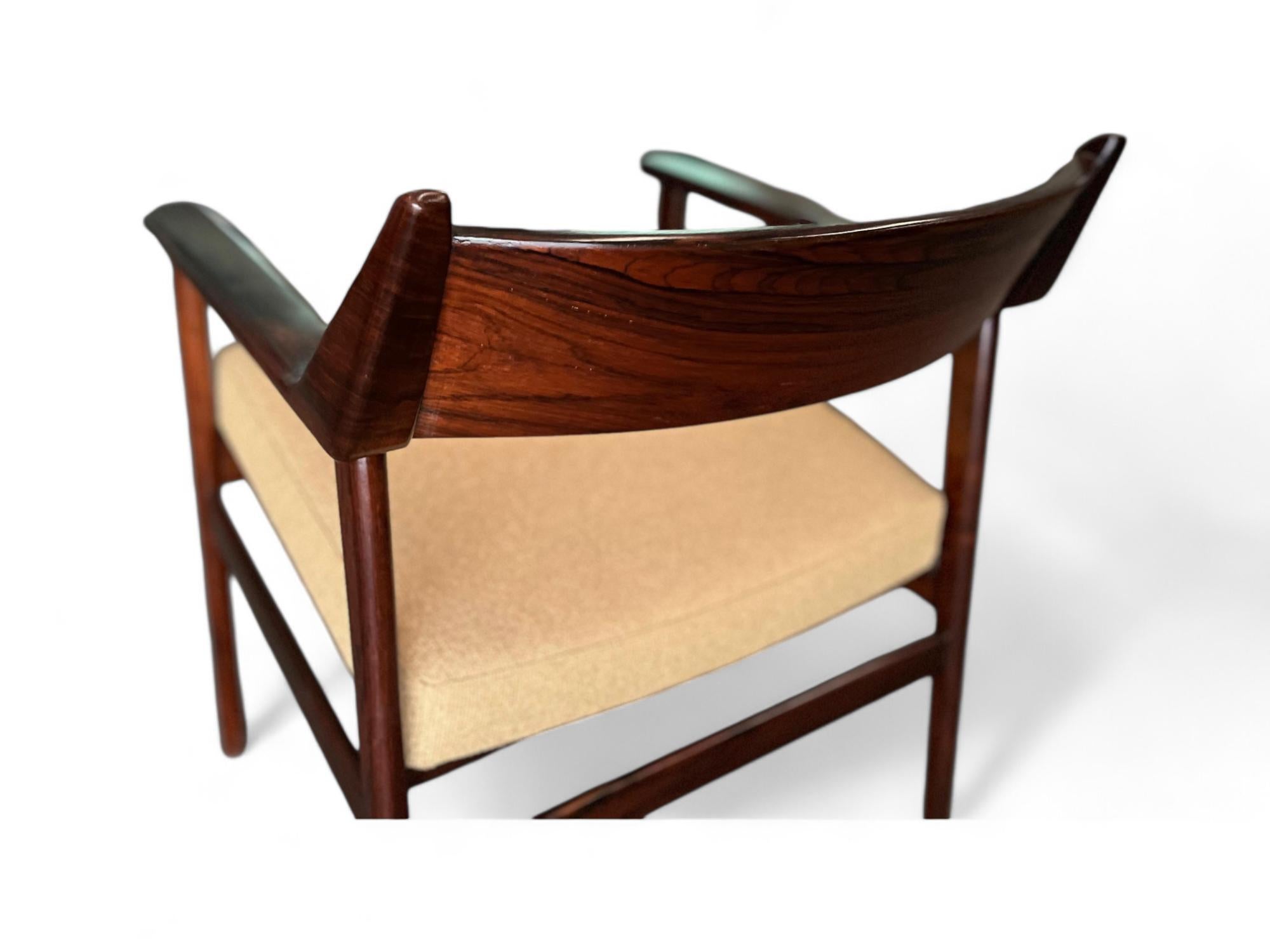 Brazilian Modern Armchairs in Hardwood & Yellow Boucle, Jorge Jabour, Brazil For Sale 3