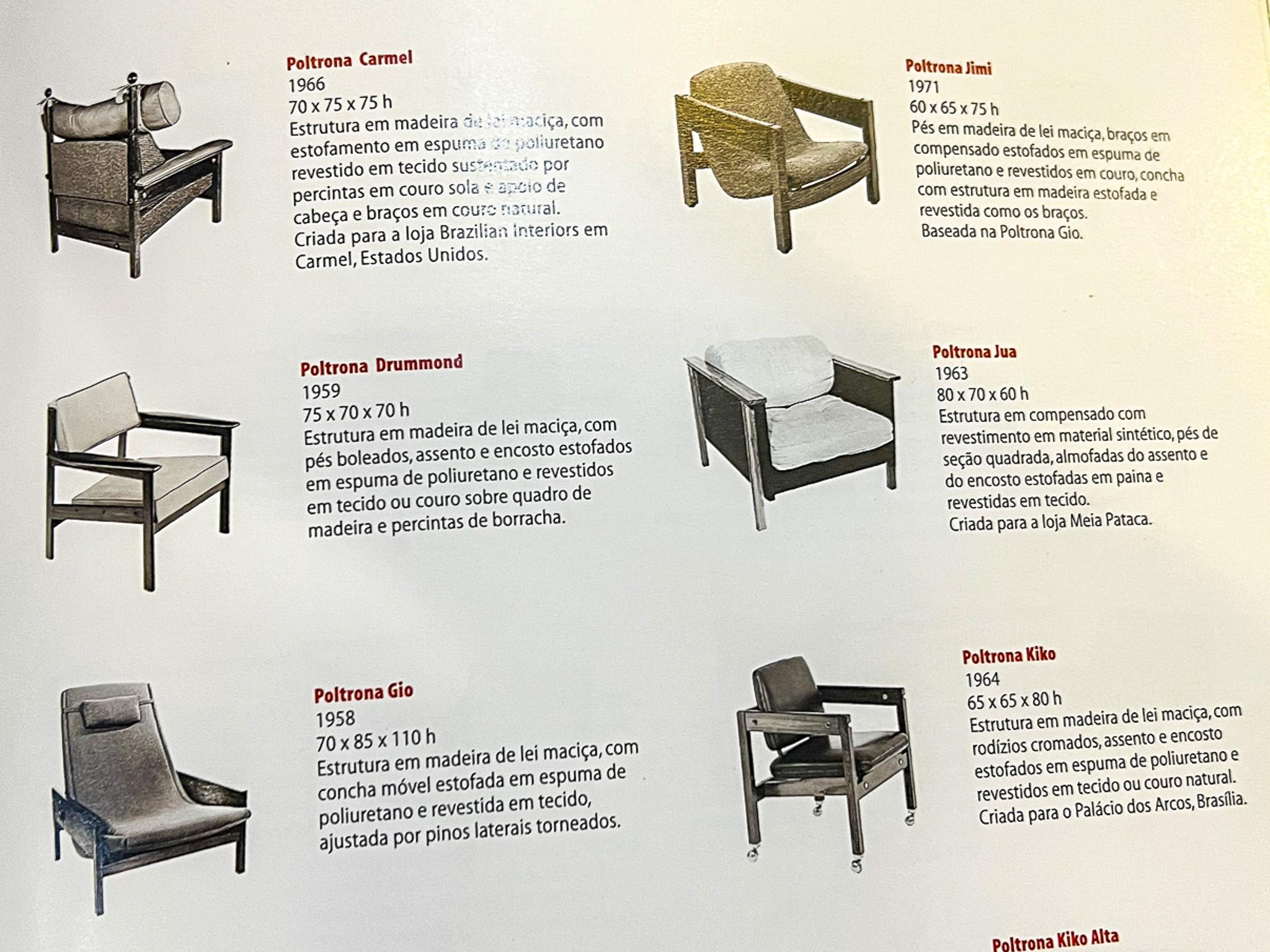 Brazilian Modern Armchairs with Wheels in Hardwood & Velvet, Sergio Rodrigues For Sale 5