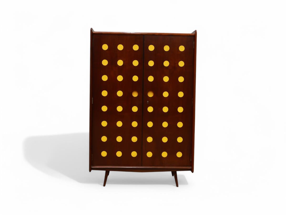 Mid-Century Modern Brazilian Modern Armoire in Hardwood by Moveis Cimo, 1950s, Brazil en vente