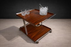 Brazilian Modern Bar Cart by Forma, Rosewood & Metal, 1960s Design