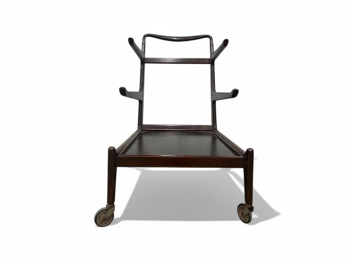 Brazilian Modern Bar Cart in Hardwood by Carlo Hauner & Martin Eisler, 1950s For Sale 1