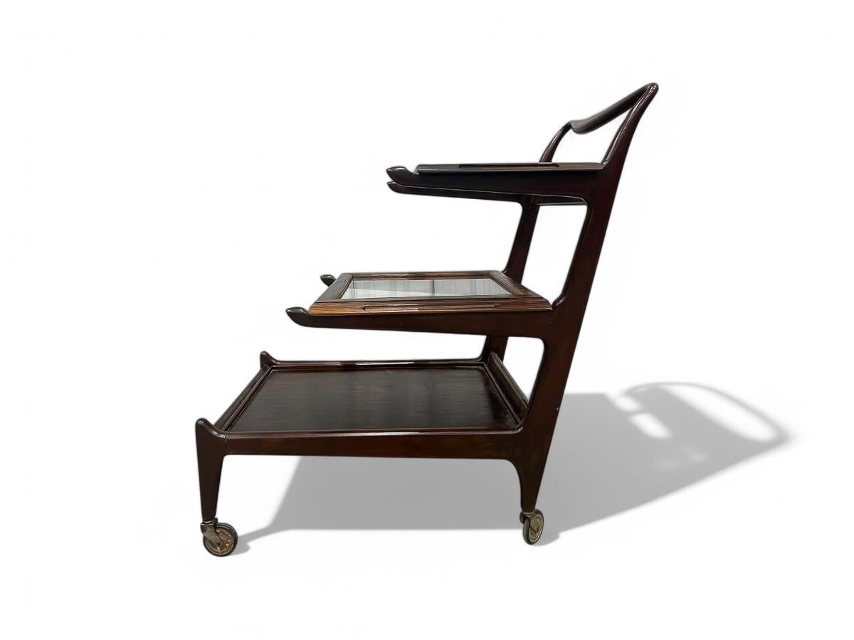 Brazilian Modern Bar Cart in Hardwood by Carlo Hauner & Martin Eisler, 1950s In Good Condition For Sale In New York, NY